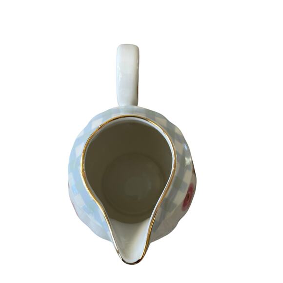 Grace Teaware Floral Gingham Bunny Fine Porcelain Creamer NEW - Picture 7 of 12